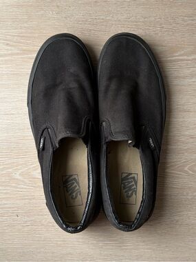 Vans Black Canvas Slip-Ons for Men